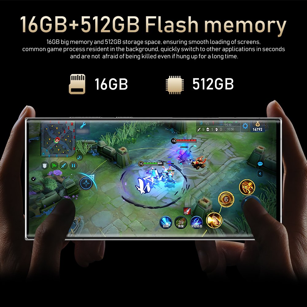 Smartphonehot Selling 5g Smarephone S23 Ultra Original 7.2 Inch 16gb+1tb 48+108mp Face Recognition Smartphone Cell Mobile Phonem